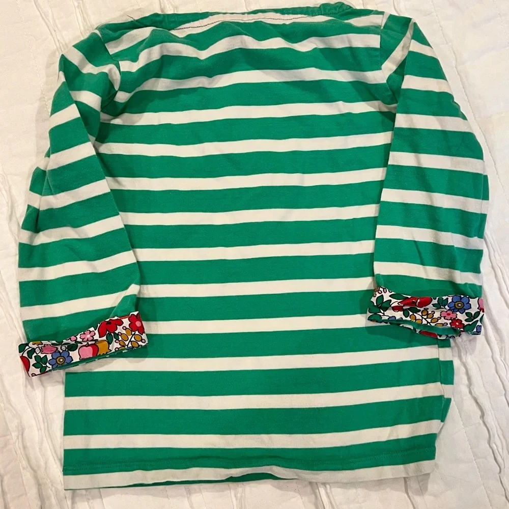 Mini Boden Green and White Striped Kids Top - Picture 2 of 3